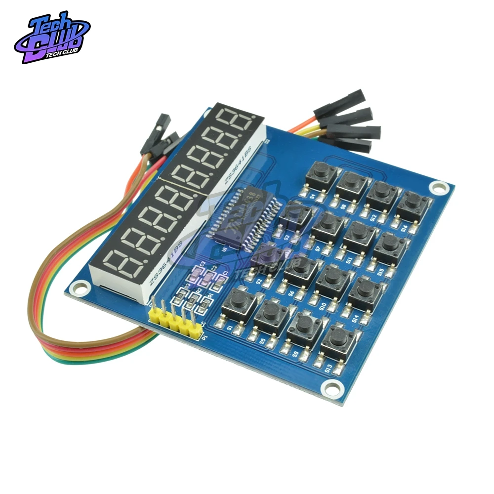 3 проводной TM1638 цифровой светодиодный дисплей 8 битная цифровая трубка Board16