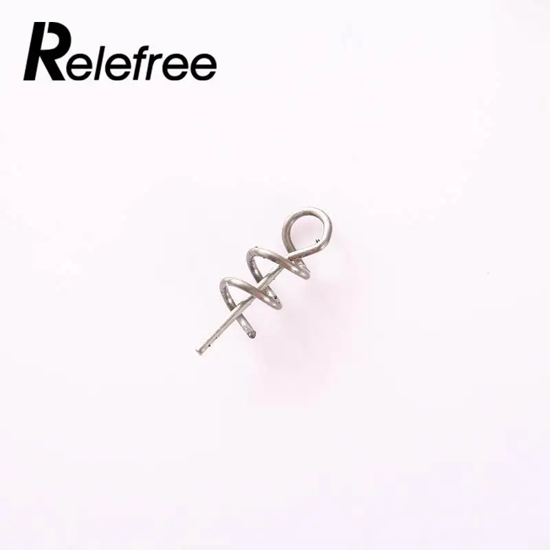 Relefree 100 шт. мягкие приманки крючок пружинный фиксированный рыболовный с винтом и иглой мягкий червь рыболовные аксессуары для рыбалки, крючок