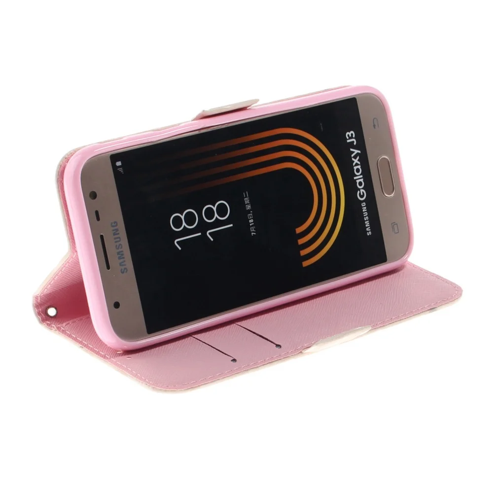 Чехол с откидной крышкой для Samsung Galaxy J3 Pro 2017 кожаный чехол-бумажник ударопрочный
