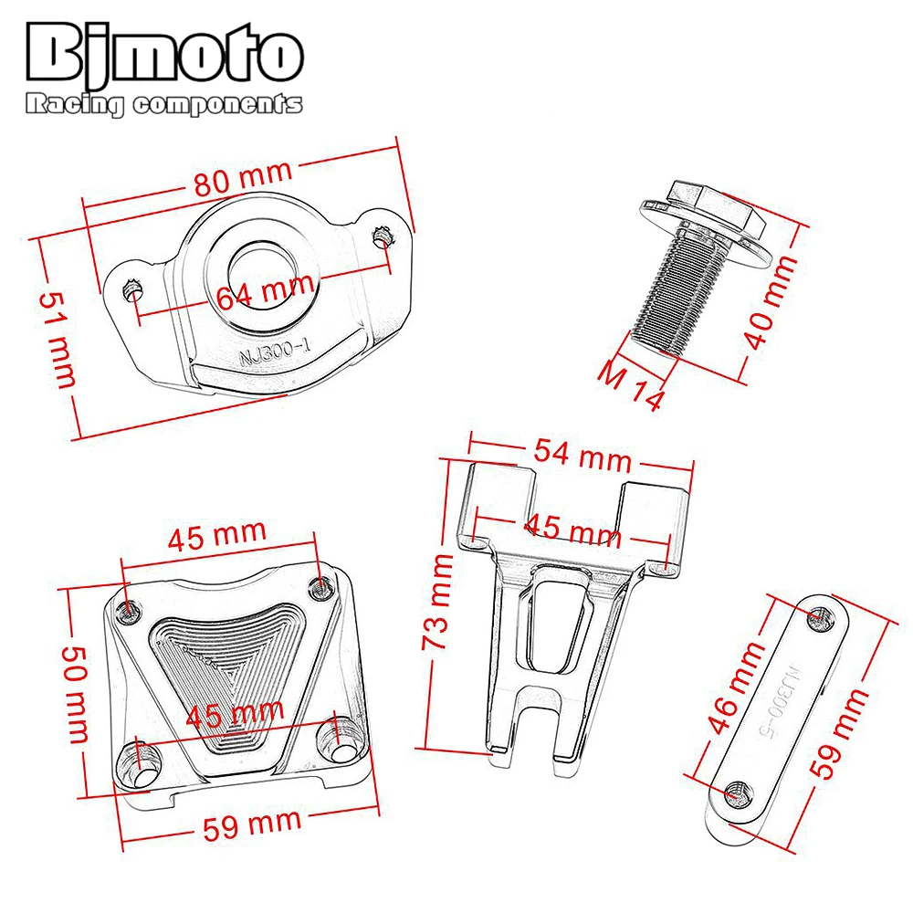 Bjmoto Ninja 250R 2008 2014 CNC мотоцикл рулевое Крепление амортизатора кронштейн комплект