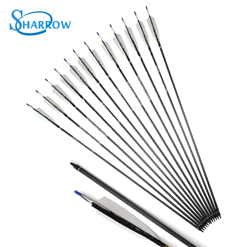 

20pcs Archery Pure Carbon Arrows Removable ID 6.2mm Turkey Feather Arrow Fit For Outdoor Practicing Shooting Hunting Accessories