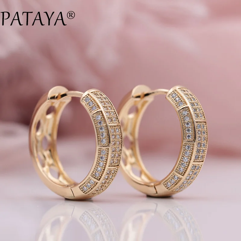 Женские серьги-подвески PATAYA из розового золота 585 пробы с инкрустацией