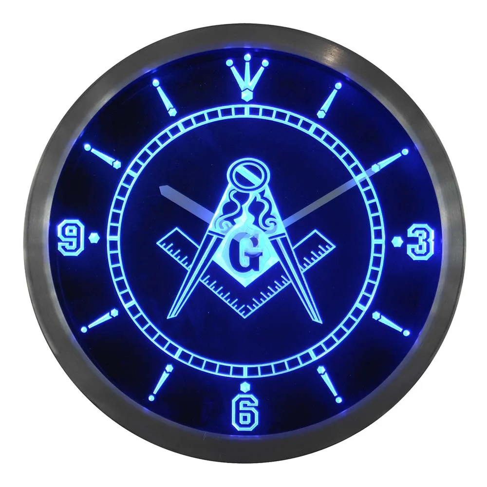 Nc0087 масонский масон Freemason неоновые светодиодсветодиодный настенные часы|wall clock|led