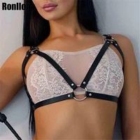b cyqz women leather harness garter blet sexy bra porno bondage lingerie couple flirting breast cage adjustable suspender belt