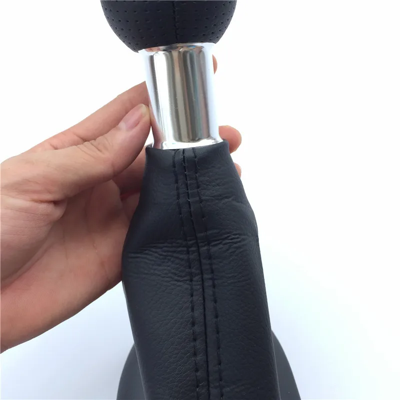 CARLOB 23mm Black Stitch PU 5 / 6 Speed For Audi A3 8L 2000 2001 2002 2003 Gear Shift Knob With Leather Gaiter Boot Cover | Автомобили и