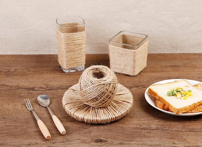 Натуральный сизаль 30 м 2 мм Тэги в стиле рустик веревка для рукоделия витая