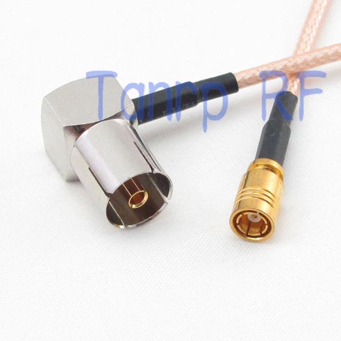 

12in TV female jack right angle to SMB female jack RF adapter connector 30CM Pigtail coaxial jumper extension cord cable RG316
