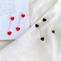 fashion geometric tassel stud earrings cute romantic lovely red hearts earrings women jewelry accessories