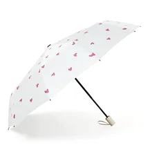 Белое Сердце складной карманный зонтик для женщин ветрозащитный