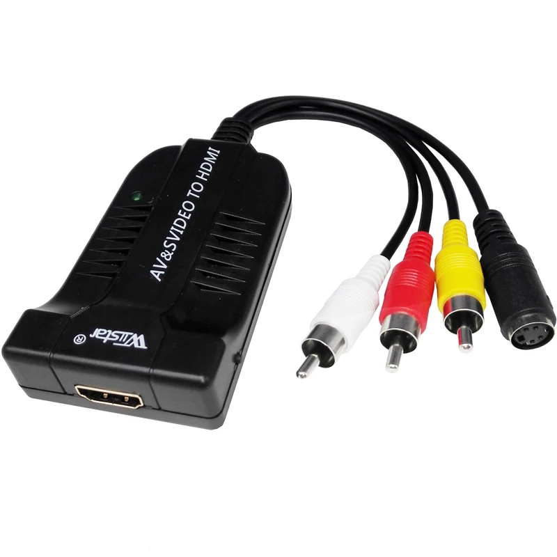 Мужской AV CVBS/S Video to HDMI конвертер композитный 3RCA AV/S адаптер Поддержка 1080P для HDTV
