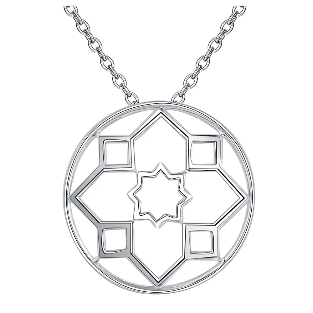 Круглый красивый цветок Бесплатная доставка стерлинг-серебро-ювелирные изделия