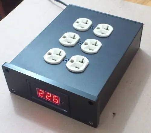 

Full aluminium six outlet power box /chassis with digital display