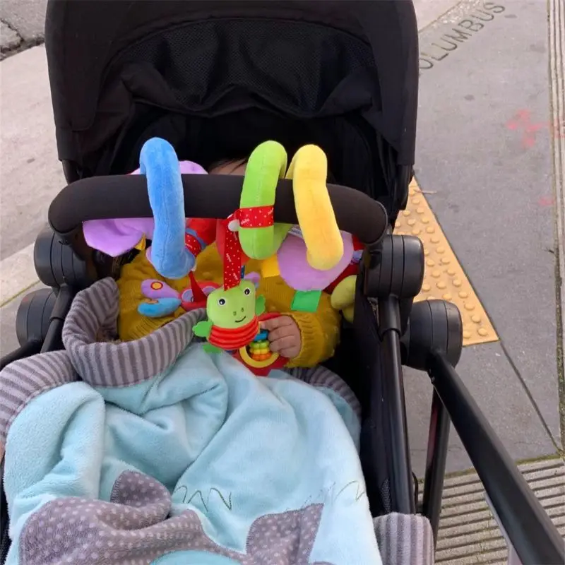 

Elephant Cartoon Stroller Arch Rattles Hanging Cute Plush Animals Style Bed Around for Baby Education Toy Spiral Wrap Around