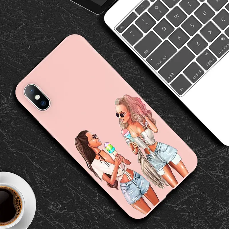 Силиконовый чехол для телефона Moskado для iPhone 7, чехол для телефона для ребенка, мамы, девочки, женщины, для iPhone 11 Pro X 6 6S 7 8 Plus XR XS Max 5 5S SE, мягкая задняя крышка - Цвет: 6420