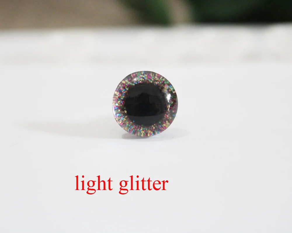 light glitter 40 шт./лот 14 мм/16 мм/20 мм/24 мм 3D Прозрачные блестящие игрушечные глаза+ блестящая ткань+ шайба для плюшевая игрушка "сделай сам" Кукла-18 цветов на выбор-N18 - Цвет: light glitter
