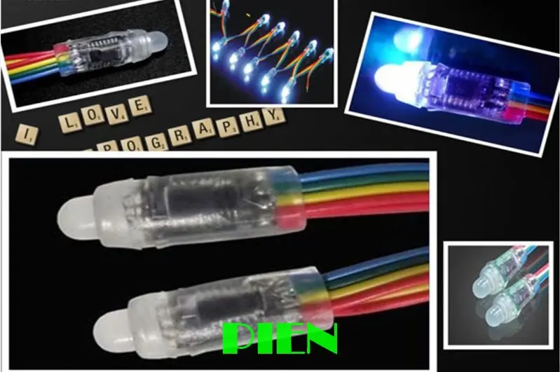 Светодиодный пиксельный WS2811 модуль 12 мм IP68 RGB рассеянный адресный для буквенного
