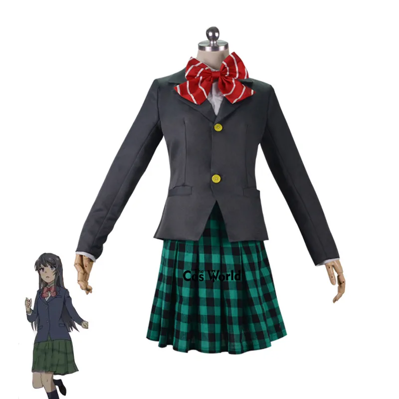Школьная форма Seishun Buta Yarou wa Sakurajima Mai пальто рубашка платье наряд аниме костюмы для