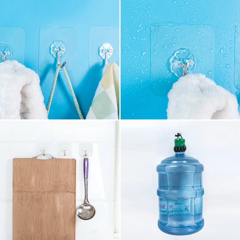 Супер кухня без следов вискозного крючка для ванны прозрачный Настенный Липкий