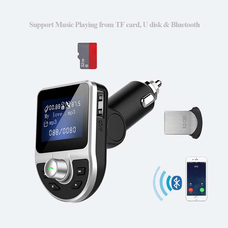 Автомобильный fm передатчик MP3 Misic плеер TF USB Автомобильное зарядное устройство 3 5