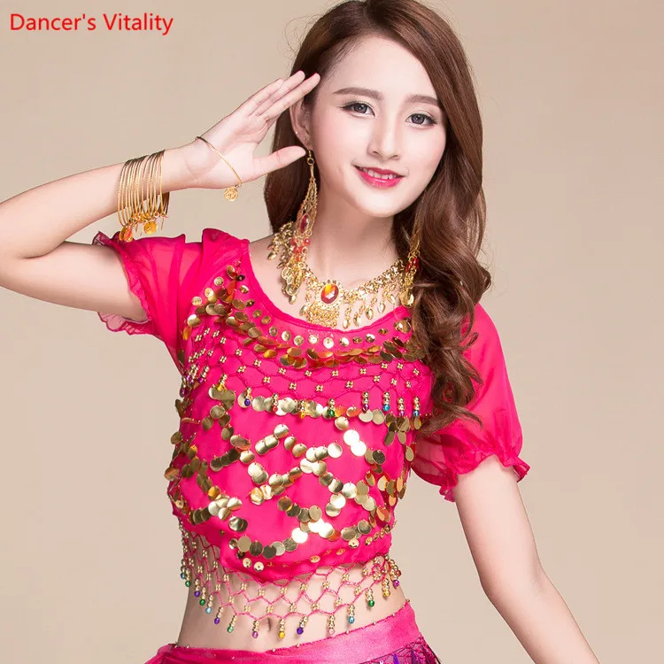 2018 New Hot Selling Sequins Cheap Sale Sexy Top Belly Dance top for Women 6 Colors Available | Тематическая одежда и