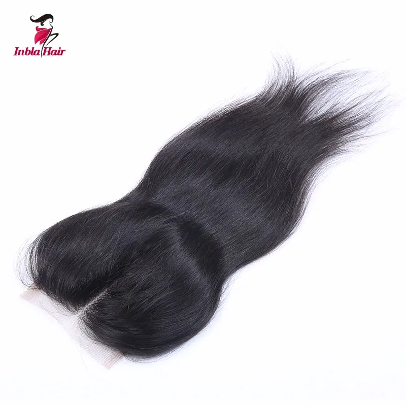 Малайзийский 100% Необработанные Реми Волос Закрытия Шнурка Прямые Волосы Утка