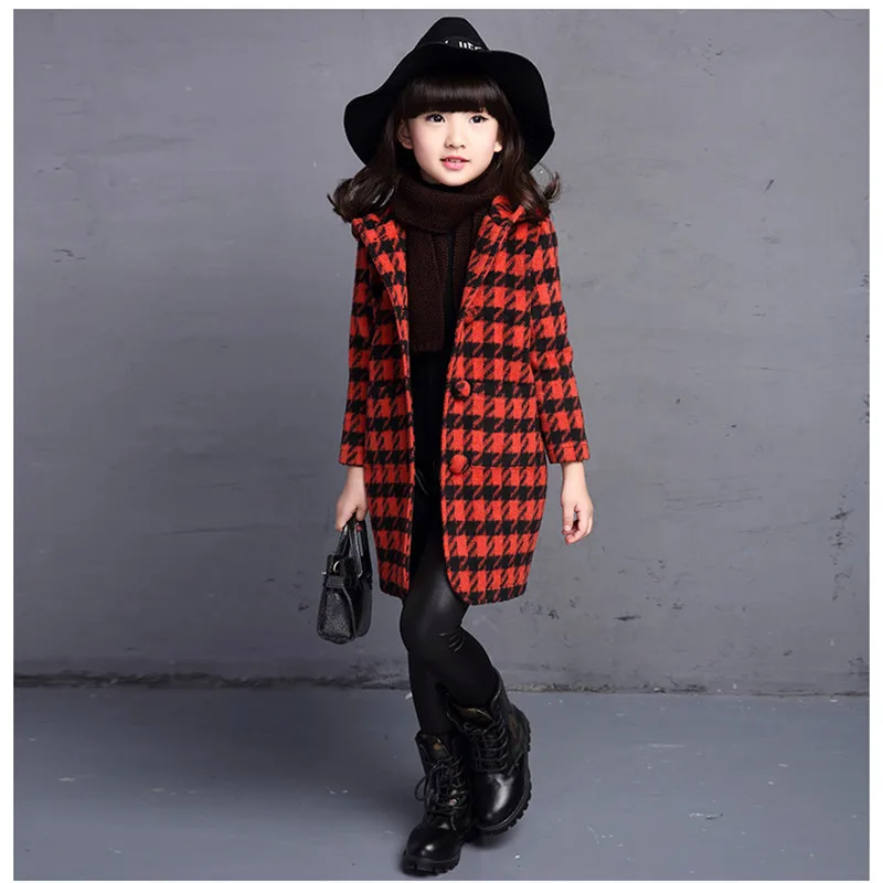 2018 Брендовая верхняя одежда в клетку для девочек сезон осень весна детский плащ