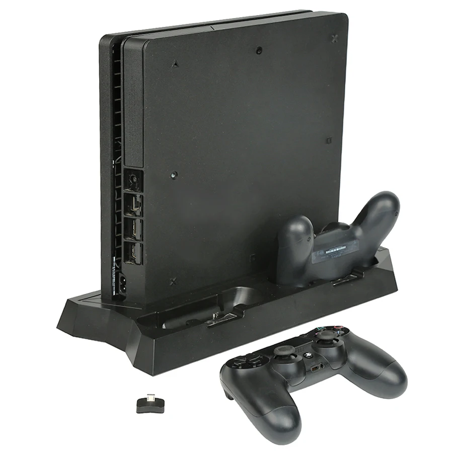 PS4 ТОНКАЯ вертикальная подставка + охлаждающий вентилятор зарядное устройство