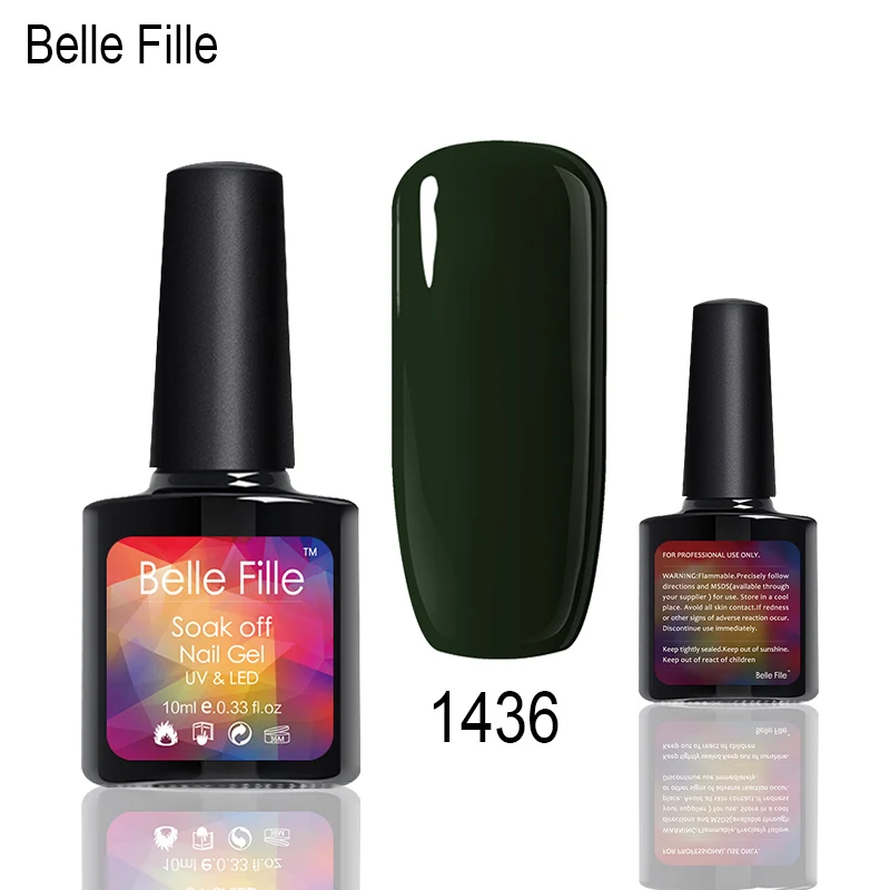 Belle Fille УФ гель для ногтей Летняя зеленая серия гели трава нужно верхнее покрытие