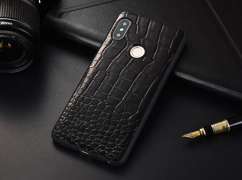 Genuine Leather Crocodile text for Xiaomi Redmi 6 pro Case Anti-Knock Shockproof Cover Full Protection |