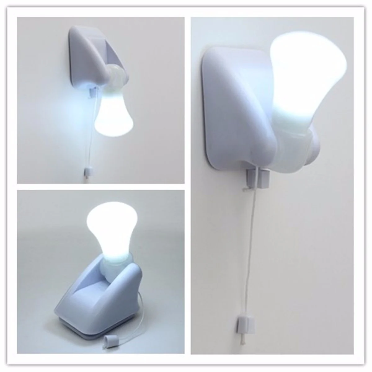 Portable Pull Cord On/Off LED Light Adhesive Wall Mount For Closet Bedroom | Лампы и освещение
