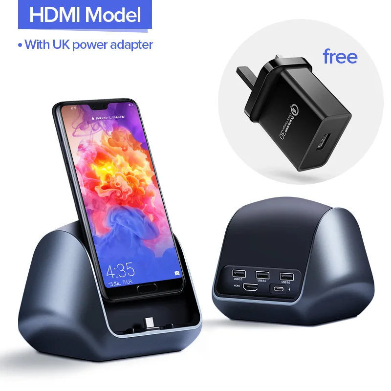 Ugreen USB C концентратор Тип C 3,0 концентратор HDMI адаптер для huawei Коврики 20/10/10 Pro P20/P20 Pro USB-C док-станция Тип C концентратор USB - Цвет: HDMI Model UK Plug