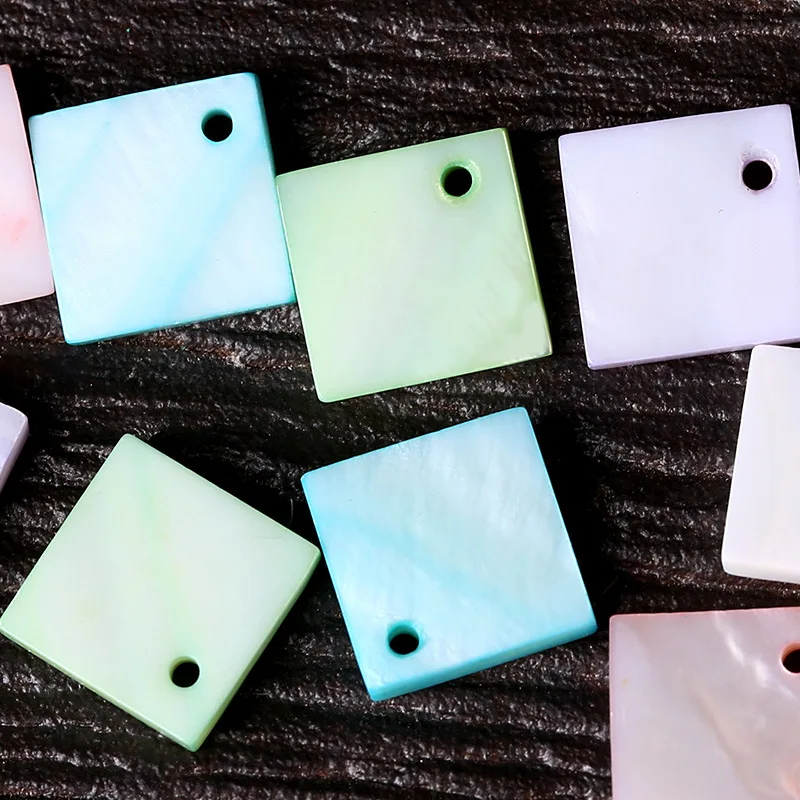 Натуральные квадратные жемчужные бусины 20 шт./лот Перламутровые Бусины для