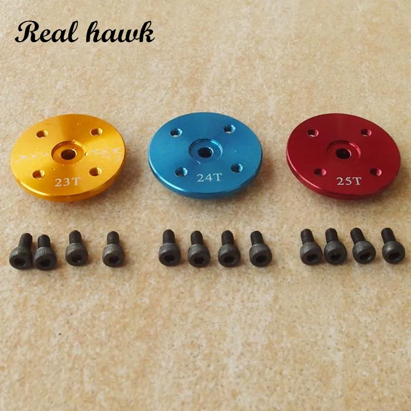 

50pcs CNC metal servo arm futaba jr hitec disc arm 23T/24T/25T disc type servo arm for rc aircraft boat car helicopter