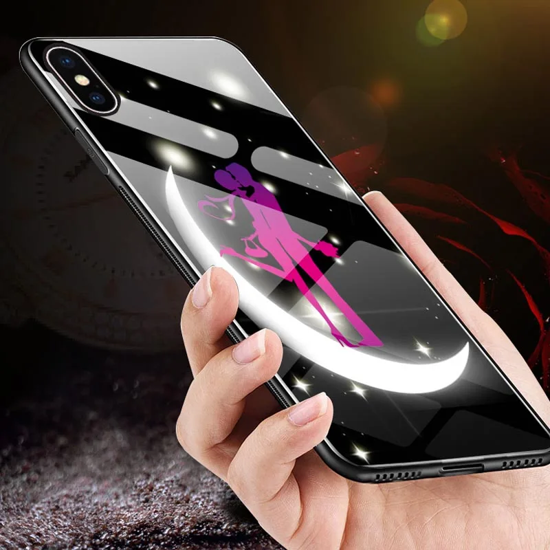 Закаленное стекло i 8 чехол для телефона iPhone Plus 7 6 S Тонкий силиконовый X XR XS MAX милый