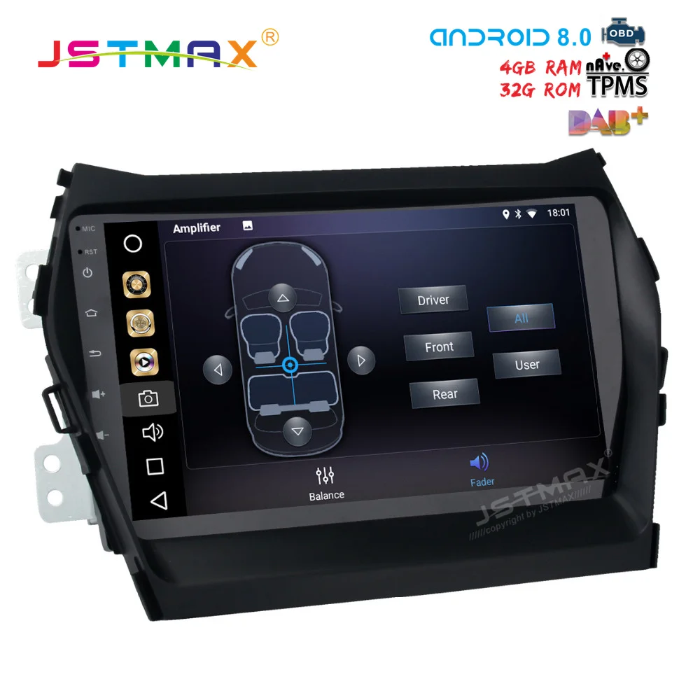 JSTMAX 9 &quotAndroid 8 0 автомобильный dvd-плеер для Hyundai Santa fe IX45 2013-2017 gps navi Octa Core 4 ГБ 32 авто
