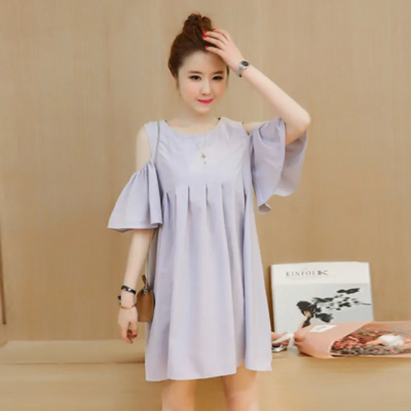 Одежда для беременных 2018 весеннее корейское легкое модное платье без бретелек с