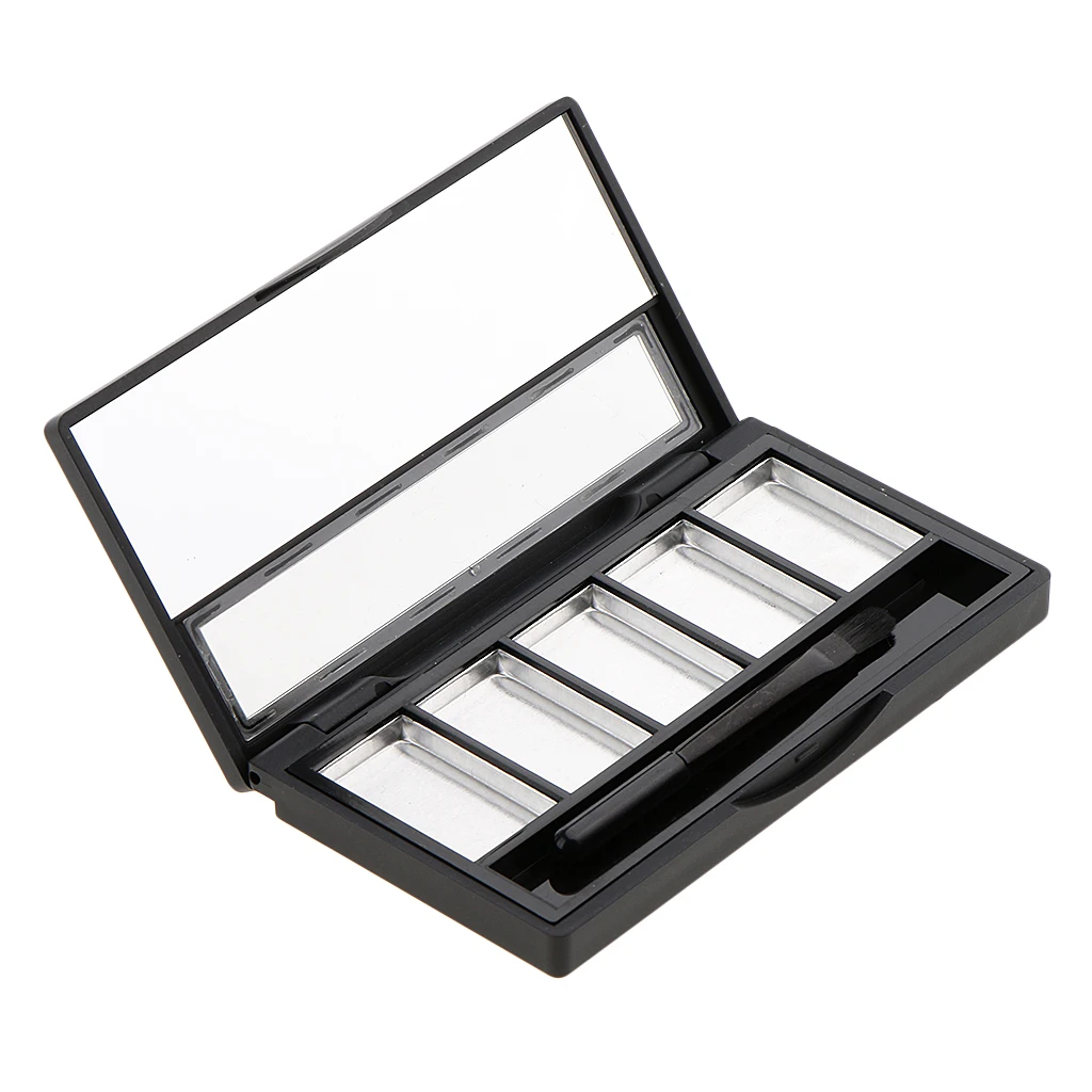 Empty Makeup Palette Eyebrow Powder Eyeshadow Blush Lip Gloss DIY Case With Mirror Brush Set | Красота и здоровье