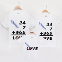 2019 new arrival t shirt family tee shirts match 365 days of love 100 cotton matching mother daughter clothes father son outfit