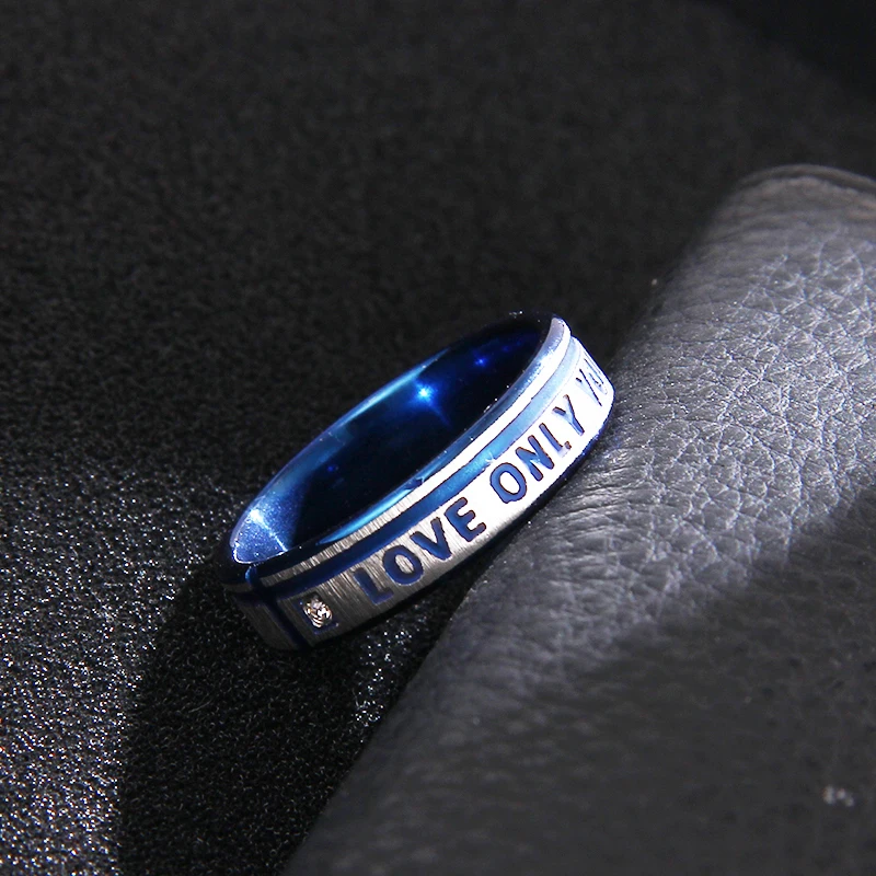 DOTIFI 316L Stainless Steel Rings For Women Blue Love Only You Engagement Wedding Ring Jewelry | Украшения и аксессуары
