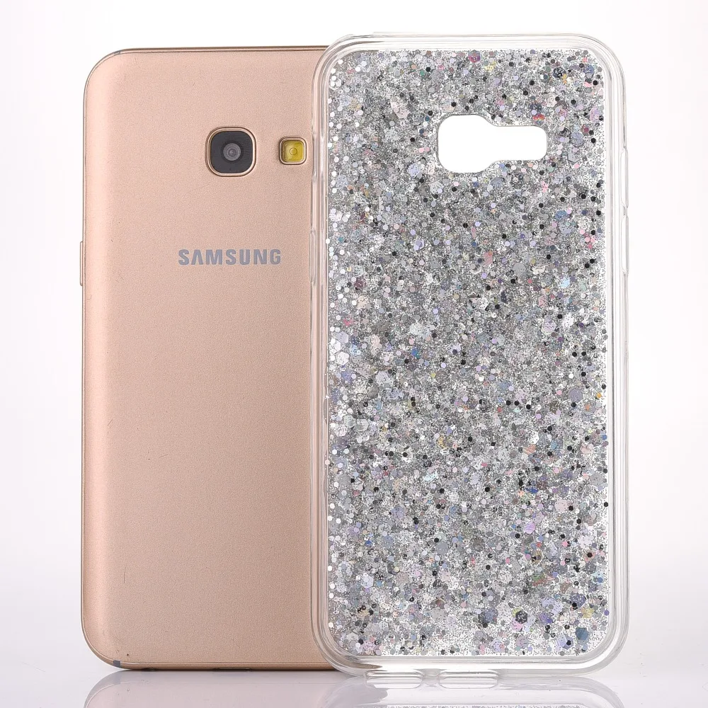 Прозрачный чехол для телефона Samsung A320 A520 A6 2018 силиконовый Блестящий блестящий