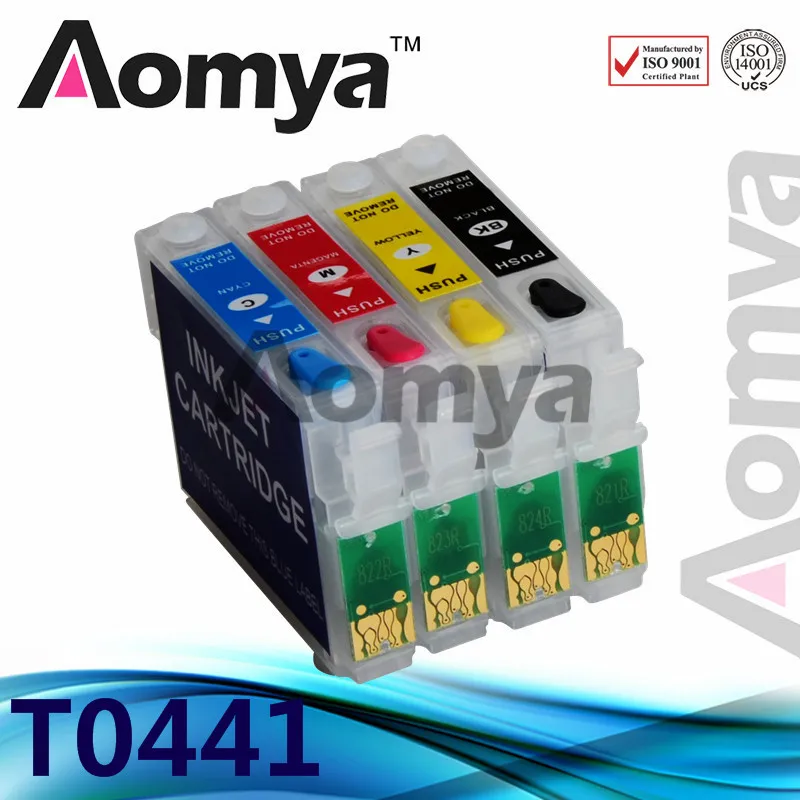 4 цвета T0441 T0442 T0443 T0444 многоразового картридж для Epson Stylus C64/C66/84/C86/CX3600 /CX4600/CX6400/CX6600