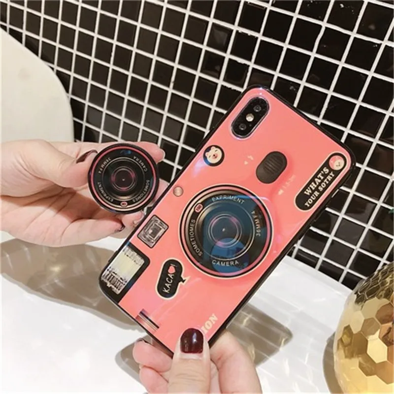 Cover For Xiaomi Redmi Note 7 Case Cases Silicone Soft TPU Vintage Blu-ray Camera Airbag Kickstand Slim Phone Coque Мобильные