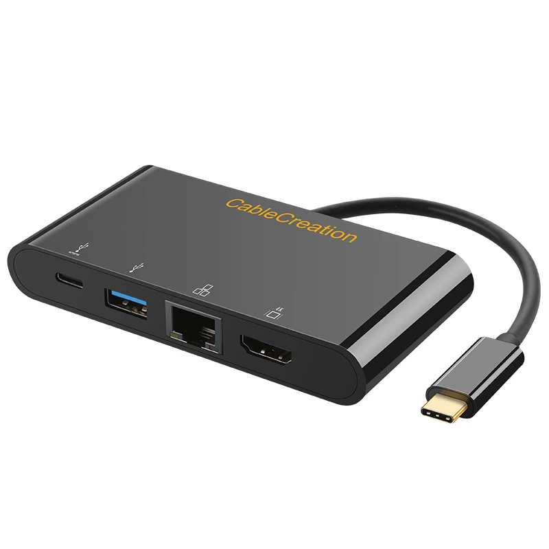 4в1 USB C Type в HDMI адаптер конвертировать 4K 3 0 RJ45 Gigabit Ethernet Женский для зарядки