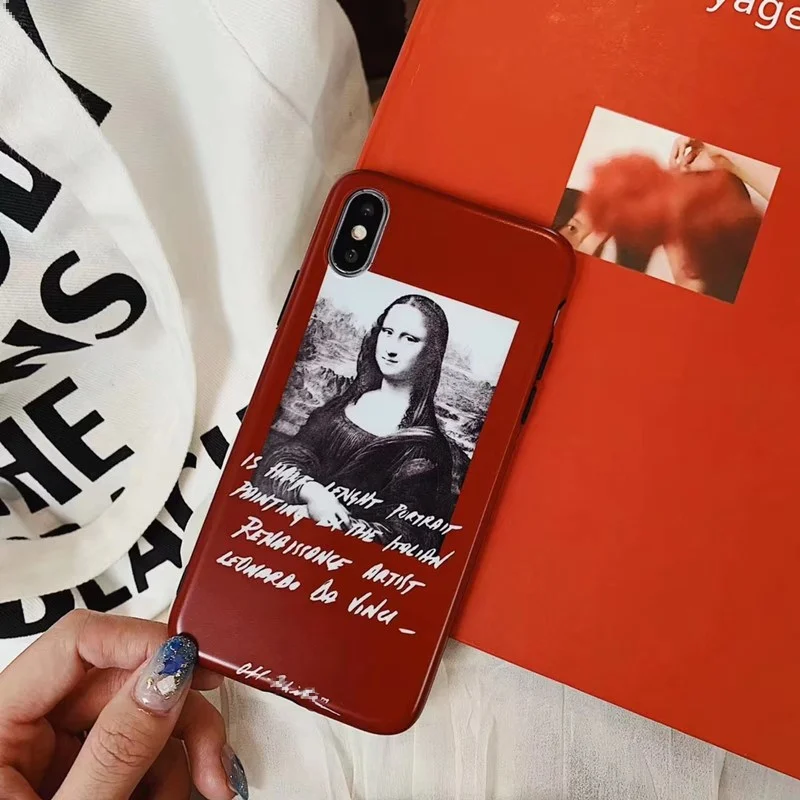 Забавный чехол для телефона с принтом Мона Лиза Ван Гог iPhone 6 s 8 7 plus ретро милый