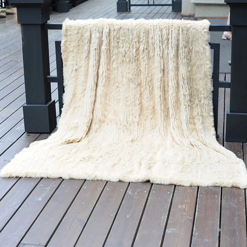 売却 CX-D-10M ベッドソファスローカスタムメイドニットラビットファースローブランケット