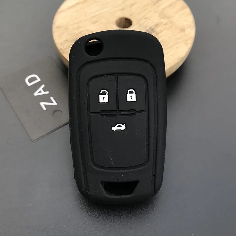 Черный ZAD силиконовый для ключа автомобиля чехол для buick для OPEL Vauxhall Astra Corsa ADAM Antara Meriva Zafira Insignia автомобильный Стайлинг оболочки набор - Название цвета: Черный