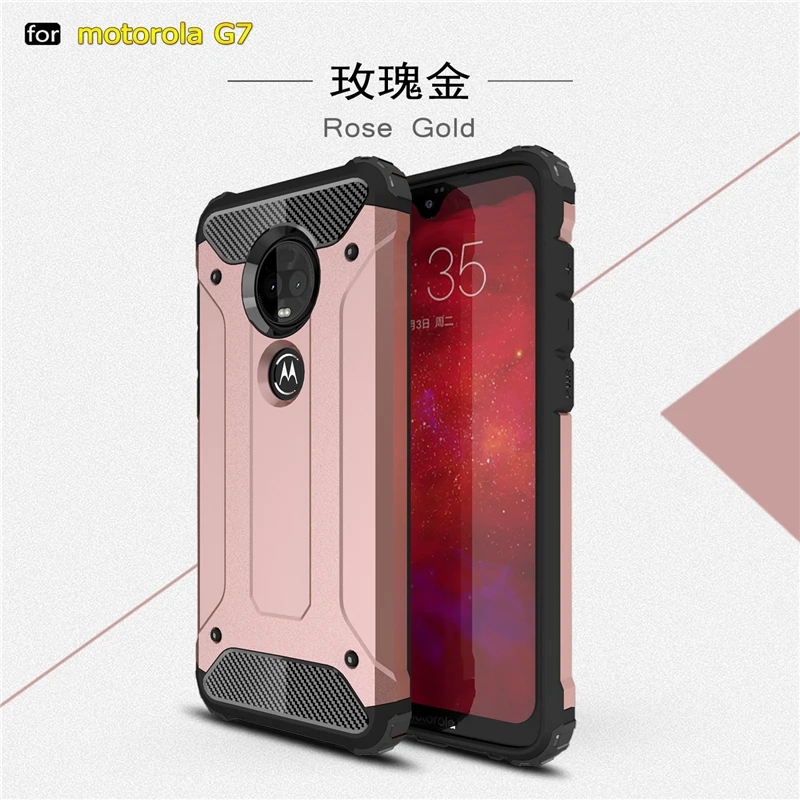 Wolfrule чехол для телефона Motorola Moto G7 Plus полностью завернутый тяжелый Гибридный ПК +