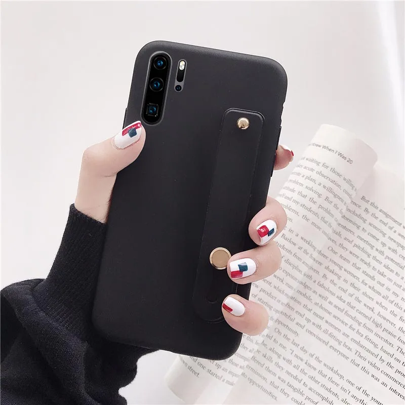 Для huawei P Smart Nova 3i On Honor 8X 9X 10i 20 чехол для mate 20 Lite P20 P30 Pro Lite чехол силиконовый ремешок на запястье - Цвет: Black