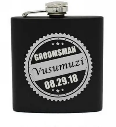 style 13 Персонализированные Выгравированные 6 унций черный из нержавеющей стали фляга Свадебные сувениры лучший подарок для жениха подарок - Цвет: style 13