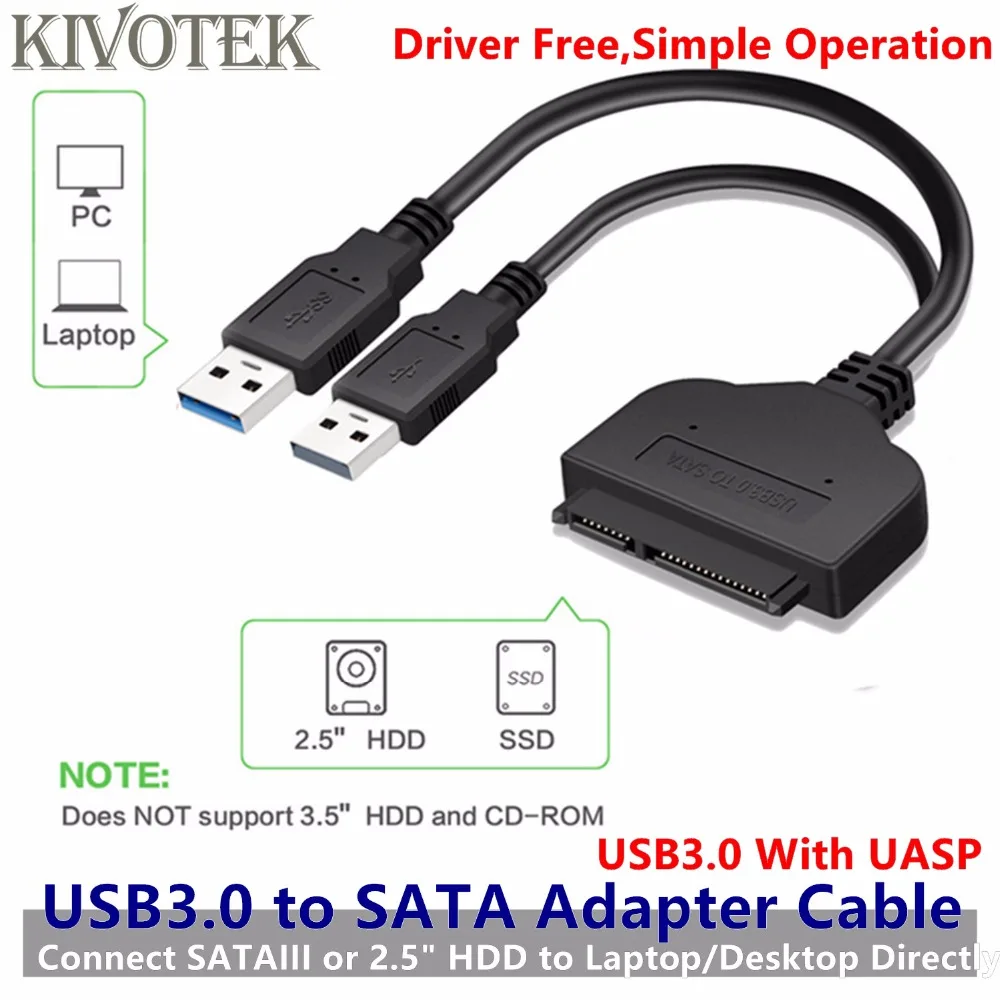3 шт./лот USB3.0 SATA Кабель адаптер с UASP быстро Скорость SATAIII 2 5 &quotHDD жесткий диск SSD к пк